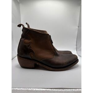 Liberty Black Womens Western Brown Leather Boots Size 7 Ankle